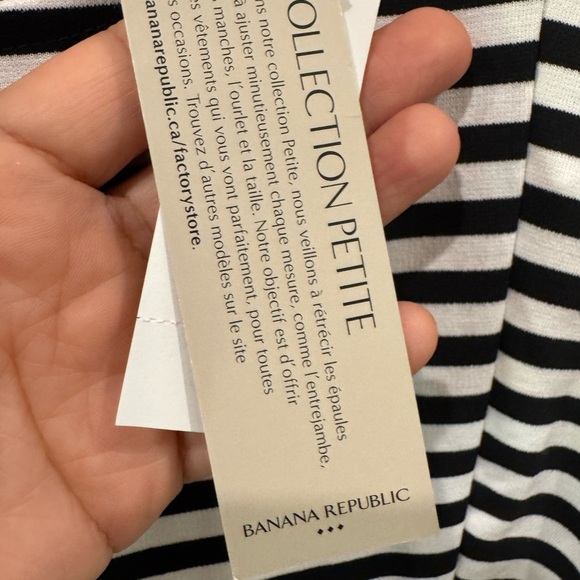 BNWT Banana Republic Black and White Striped Sleeveless dress size 4P $100 - Picture 7 of 8